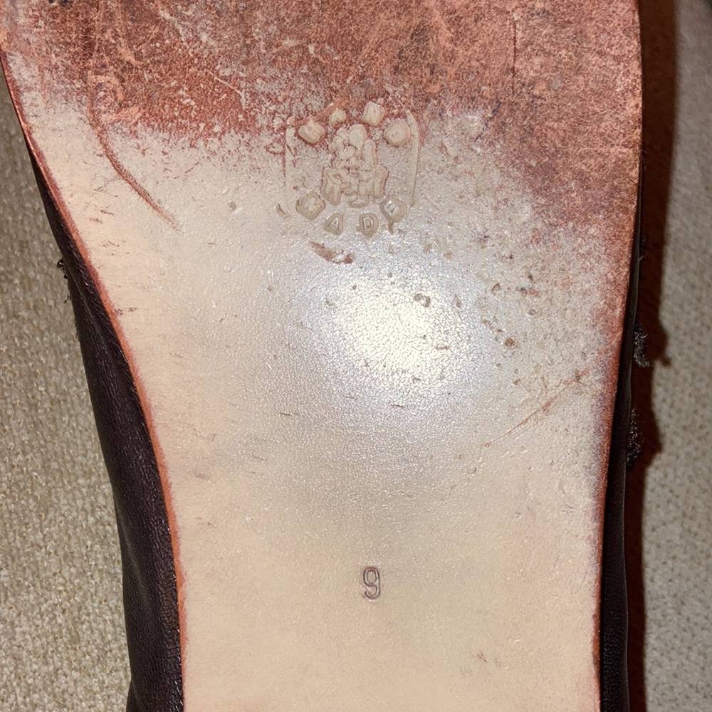 Anthropologie Brown Leather Floral Slip-On Clogs - Picture 11 of 11